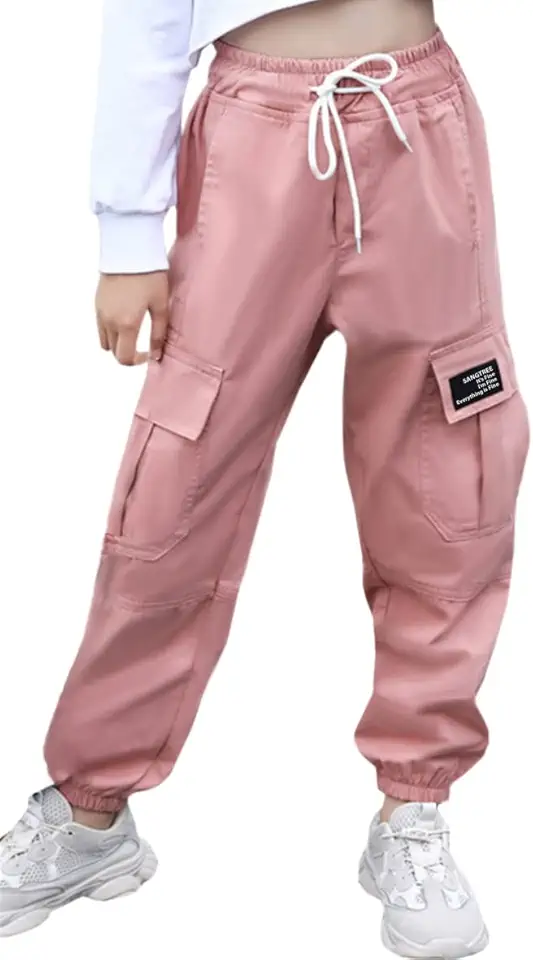 Kids Spotlight: SANGTREE Girls &amp; Womens Drawstring Cargo Jogger Pants,3 Years - Women 3XL