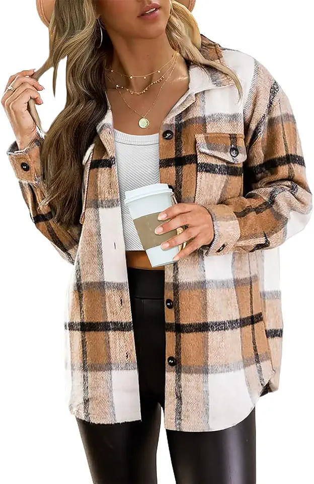 Women Spotlight: AUTOMET Womens Fall Outfits Fashion Clothes Shackets Flannel Plaid Button Down Long Sleeve Shirts Jackets OEKO-TEX STANDARD 100